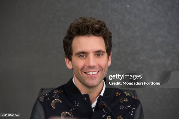 Singer Mika at 67th Sanremo Music Festival press room. Sanremo , february 8, 2017