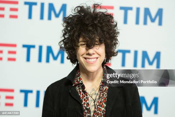 American singer LP at 67th Sanremo Music Festival press room. Sanremo , february 9, 2017