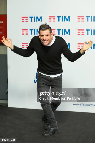 Italian singer Francesco Gabbani at 67th Sanremo Music Festival press room. Sanremo , february 8, 2017