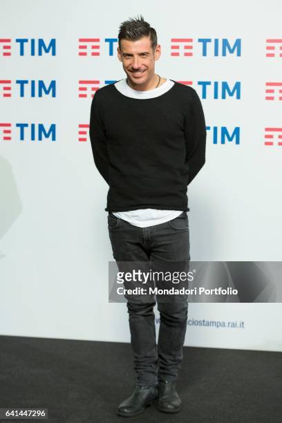 Italian singer Francesco Gabbani at 67th Sanremo Music Festival press room. Sanremo , february 8, 2017