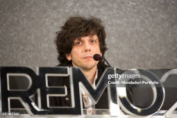 Italian singer Ermal Meta at 67th Sanremo Music Festival press room. Sanremo , february 9, 2017