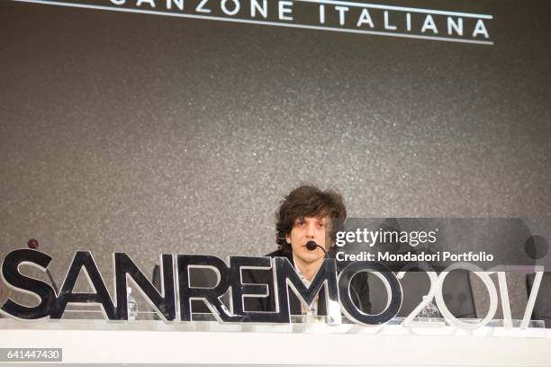 Italian singer Ermal Meta at 67th Sanremo Music Festival press room. Sanremo , february 9, 2017