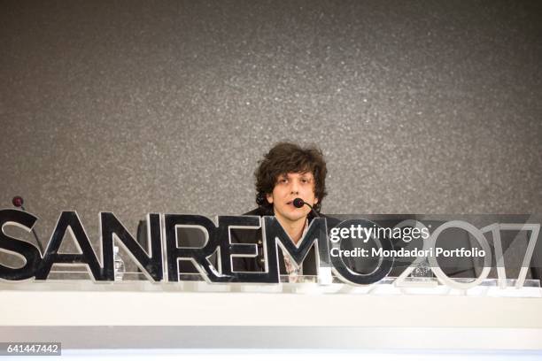 Italian singer Ermal Meta at 67th Sanremo Music Festival press room. Sanremo , february 9, 2017