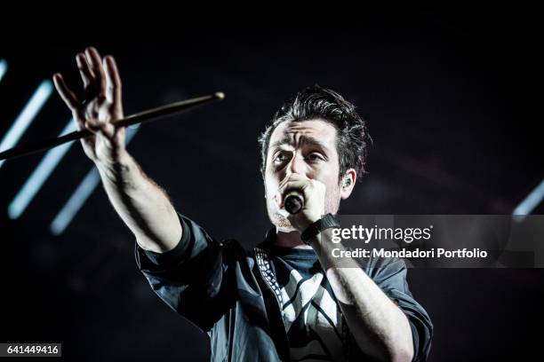 Dan Smith, lead singer of British alternative rock band Bastille, performs at Forum di assago. Milan , February 7, 2017