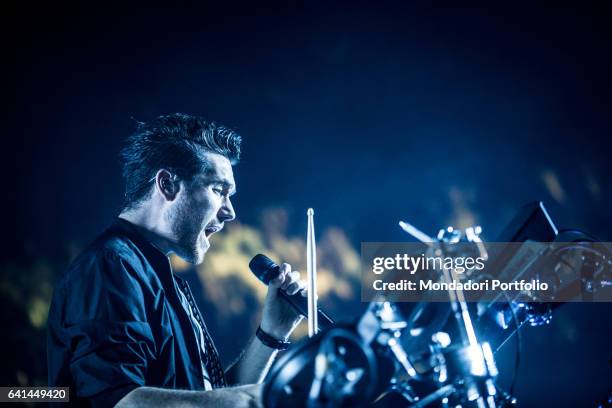 Dan Smith, lead singer of British alternative rock band Bastille, performs at Forum di assago. Milan , February 7, 2017