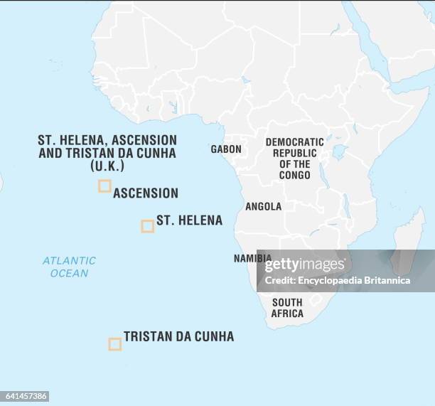 Locator map of Saint Helena, Ascension and Tristan da Cunha Islands.