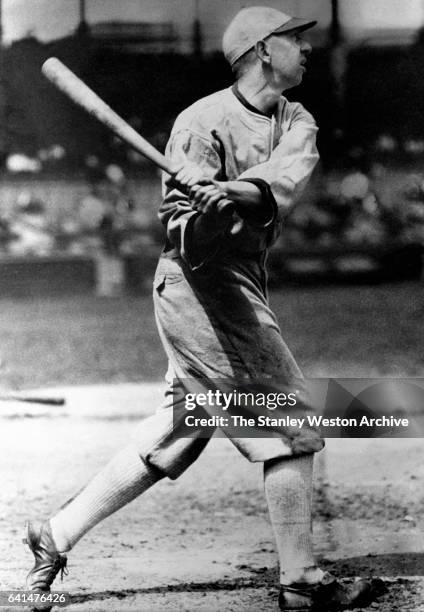 Eddie Collins, 2nd baseman of the Chicago White Sox at bat, circa 1919.