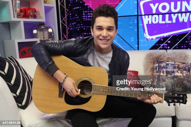 February 10: Austin Mahone visits the Young Hollywood Studio on February 10, 2016 in Los Angeles, California.