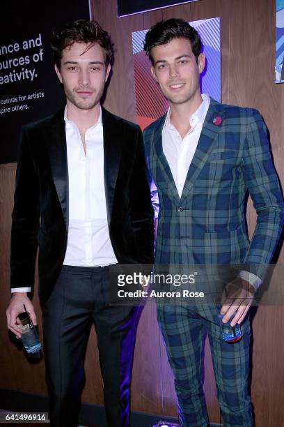 Francisco Lachowski and Felix Bujo attend The Daily Front Row x LIFEWTR NFYW Opening Night at Kola House on February 9, 2017 in New York City.