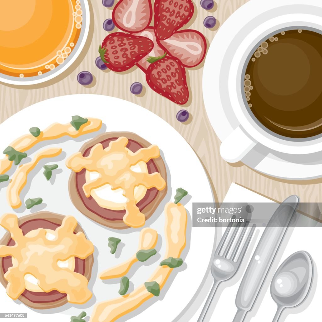 Overhead View of Breakfast Foods