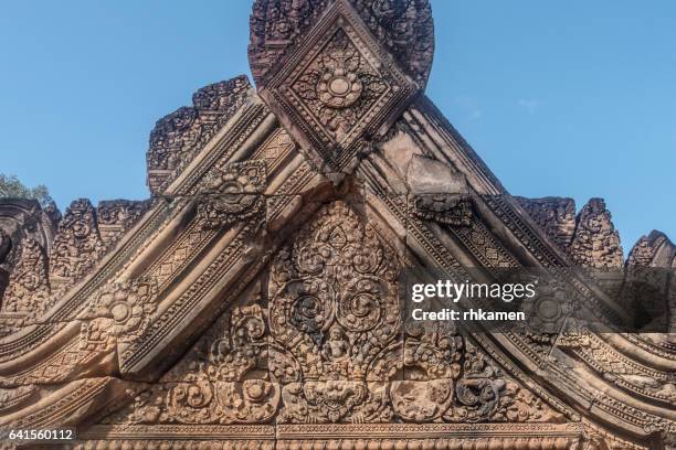 angkor,  siem reap, cambodia. banteay srei temple - banteay srei - fotografias e filmes do acervo