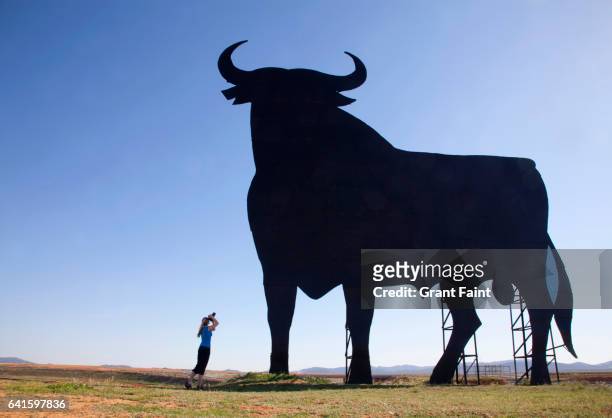 bull billboard. - bull billboard spain stock pictures, royalty-free photos & images