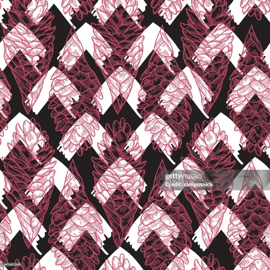 Seamless Hawaiian Ginger Plant Pattern High-Res Vector Graphic - Getty ...