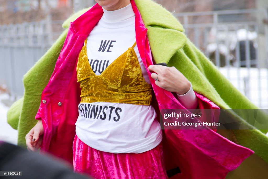 Street Style - New York Fashion Week February 2017 - Day 3