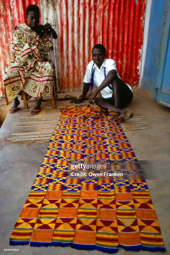 Bonwire, Ghana - two kente cloth weavers