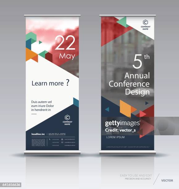 vertical banner design - trade show stock illustrations