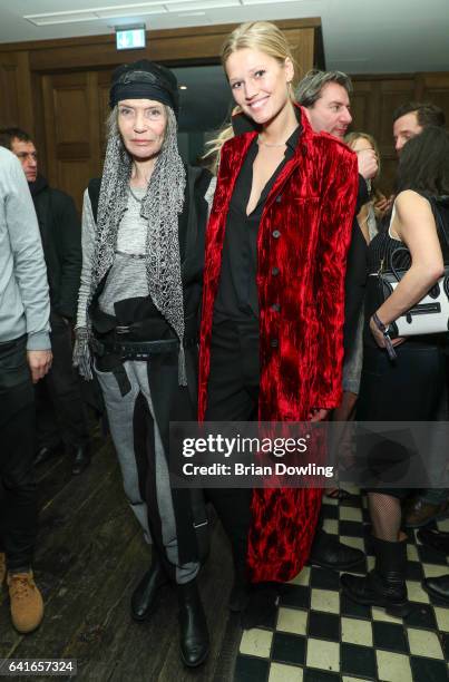 Models Veruschka von Lehndorff and Toni Garrn attending the Studio Babelsberg x Canada Goose Party at Soho House Berlin during the 67th Berlinale...