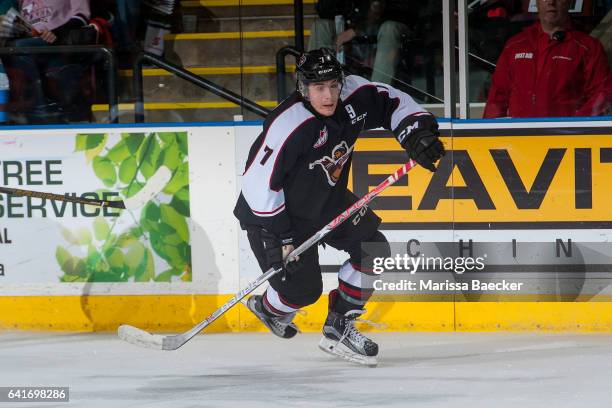 Ty Ronning of the Vancouver Giants skates against the Kelowna Rockets on February 10, 2017 at Prospera Place in Kelowna, British Columbia, Canada.