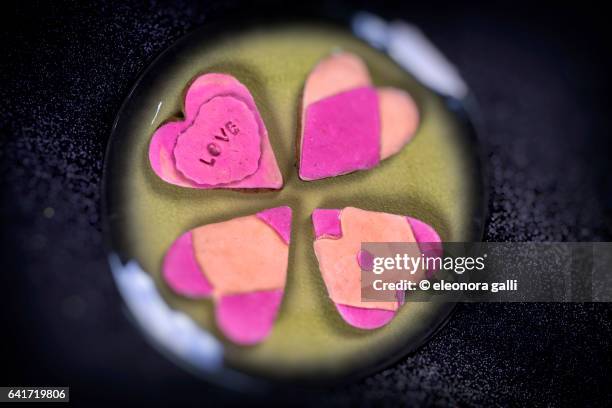 biscotto a cuore - cake top view isolated stock illustrations
