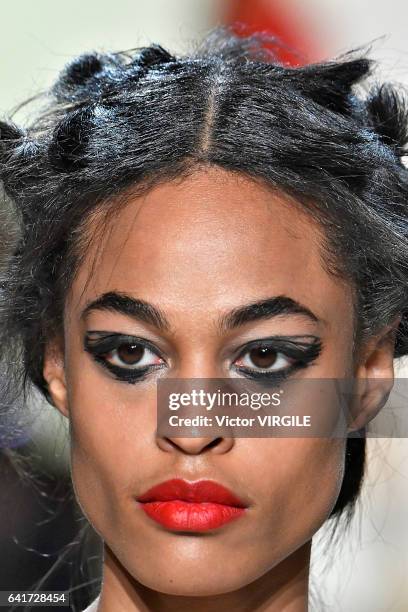 Model walks the runway at the Leanne Marshall fashion show during New York Fashion Week Fall Winter 2017-2018 on February 12, 2017 in New York City.