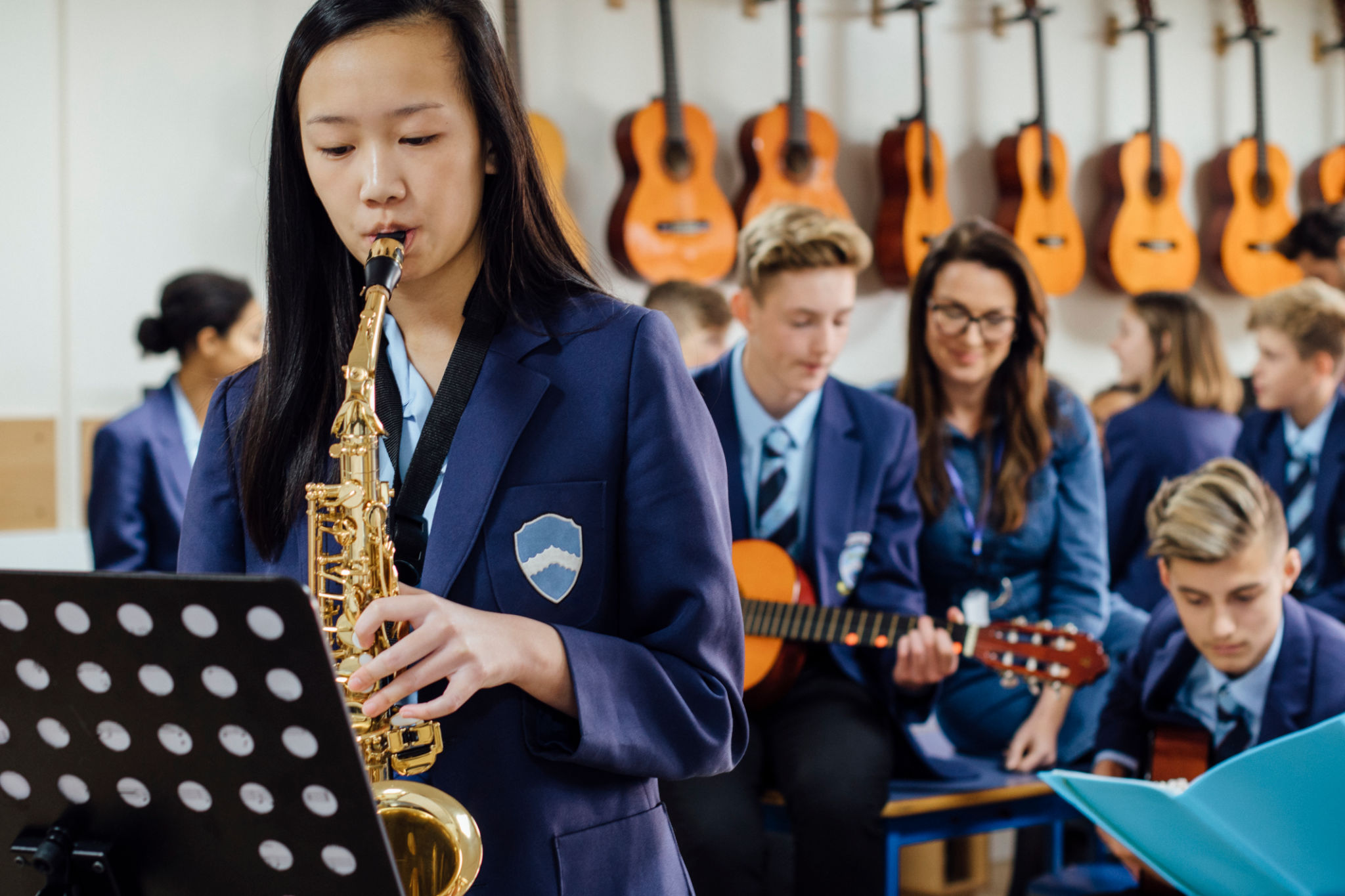 students playing instruments