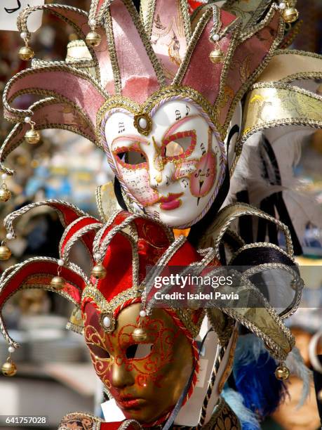 masks, venice, italy - venetian mask stock pictures, royalty-free photos & images