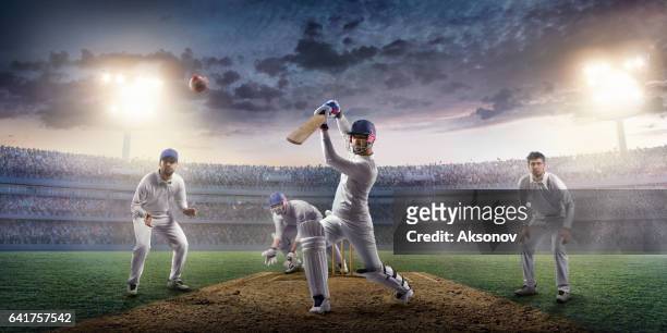 cricket : le moment de jeu - cricket player stock photos et images de collection