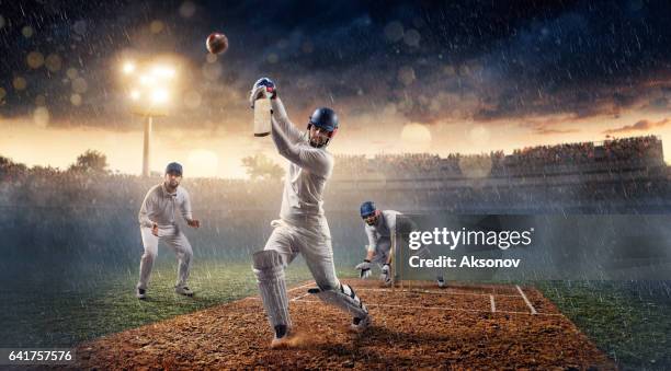 cricket: the game moment - batsman stock pictures, royalty-free photos & images