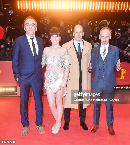 Danny Boyle, Anjela Nedyalkova, Johnny Lee Miller and Ewen Bremner attend the 'T2 Trainspotting' premiere during the 67th Berlinale International...