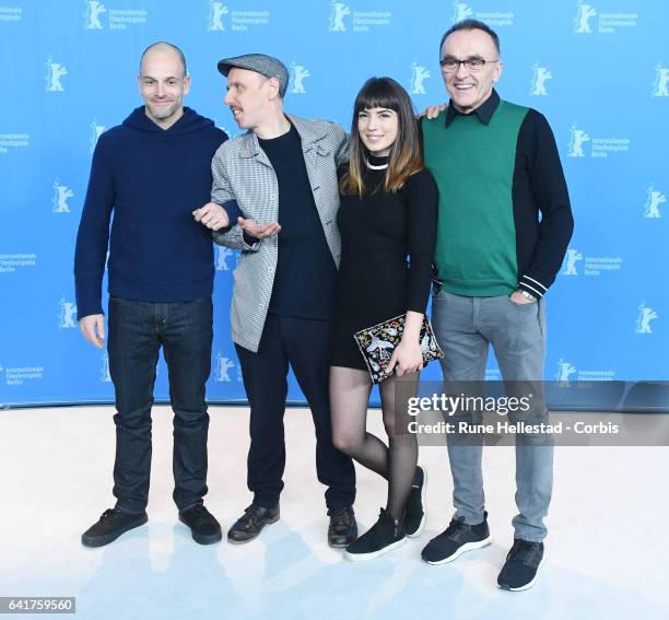 Johnny Lee Miller, Anjela Nedyalkova, Ewen Bremner and Danny Boyle attend the 'T2 Trainspotting' photo call during the 67th Berlinale International...