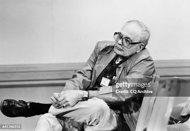 Rep. John David Dingell, D-Mich., House of Representatives Member, having a front row seat during panel discussion on the first day of the Democratic...