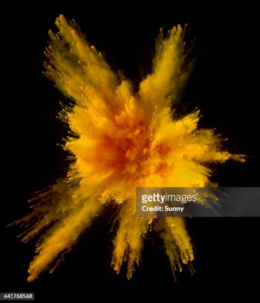 powder explosion - esplodere foto e immagini stock
