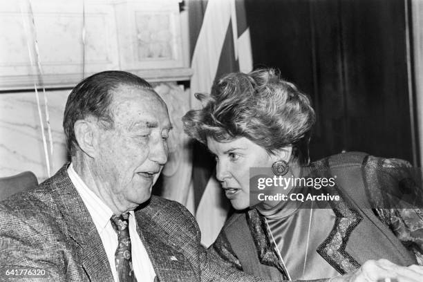 Sen. James Strom Thurmond, R-S.C., celbrates his 89th birthday with his wife, Nancy Janice Moore, and children. December 6, 1991