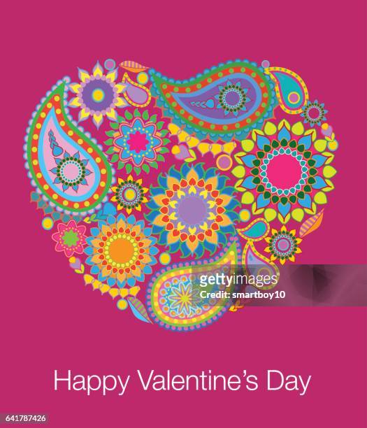 valentines day message - rangoli stock illustrations