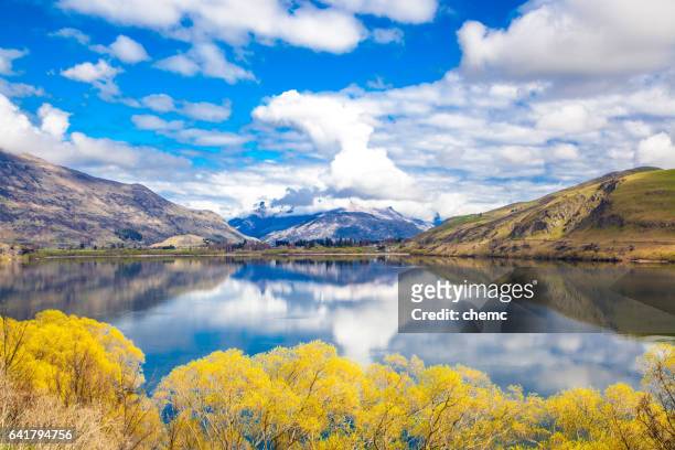 beautiful calm lake - queenstown new zealand stock pictures, royalty-free photos & images