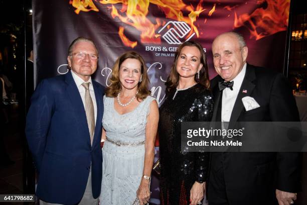 Thomas Peterffy, Lynne Wheat, Judith Giuliani and Rudy Giuliani attend Boys and Girls Clubs of Palm Beach County Celebrate the 36th Annual Winter...