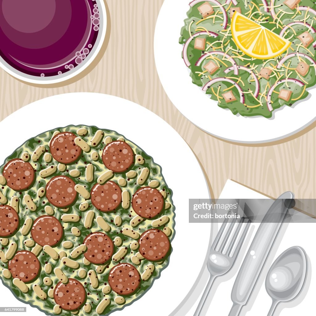 Overhead View of a Dinner Table
