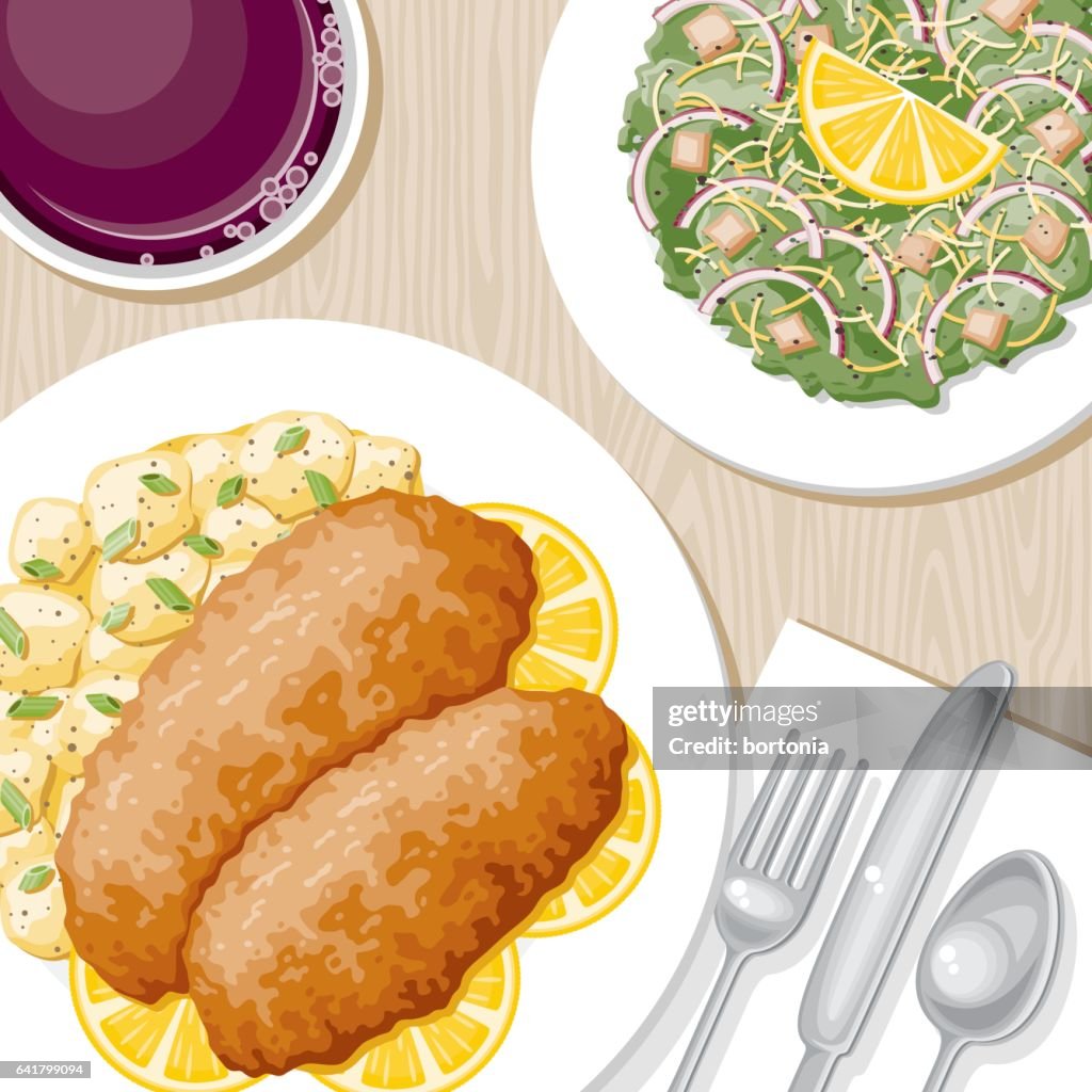 Overhead View of a Dinner Table