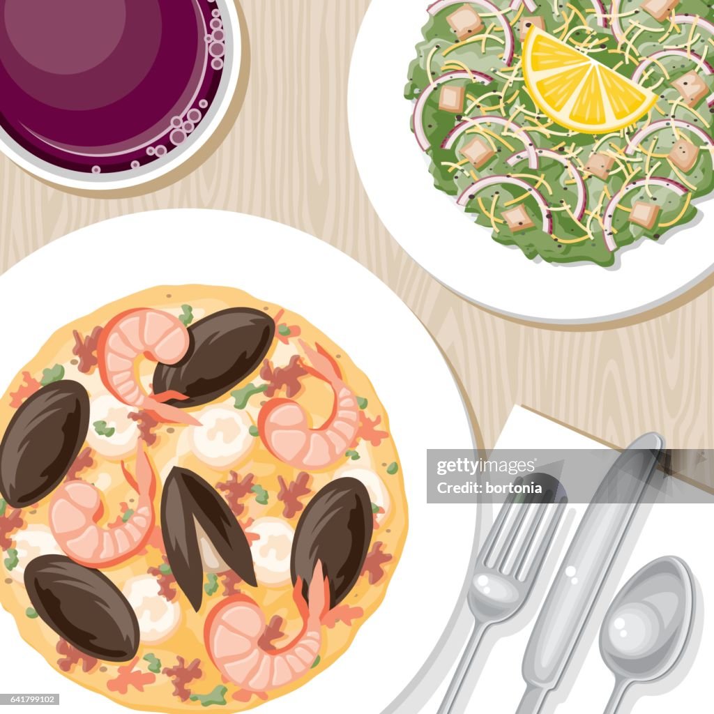 Overhead View of a Dinner Table