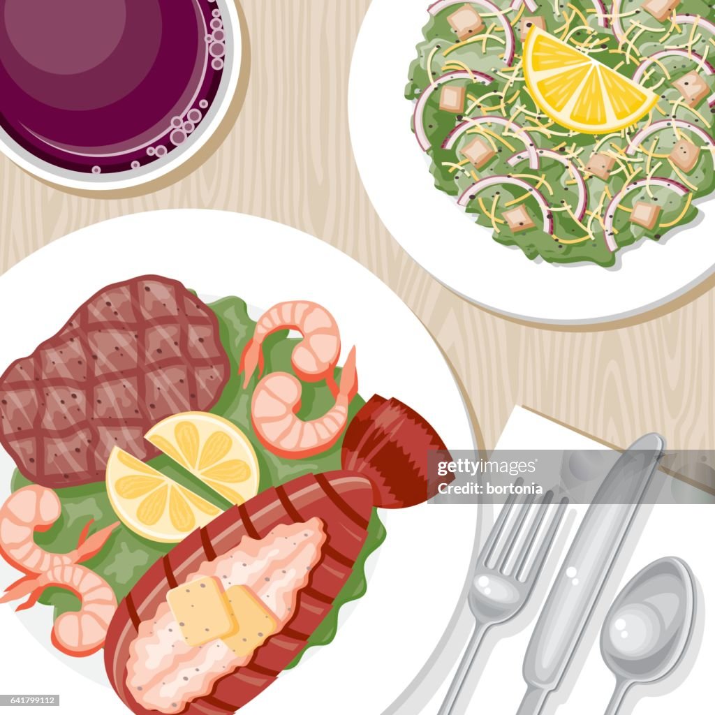 Overhead View of a Dinner Table