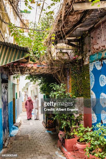 narrow streets of the medina in tangier - tangier stock pictures, royalty-free photos & images