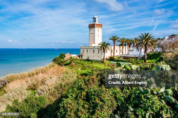 cap spartel lighthouse near tangier morocco. - tânger imagens e fotografias de stock