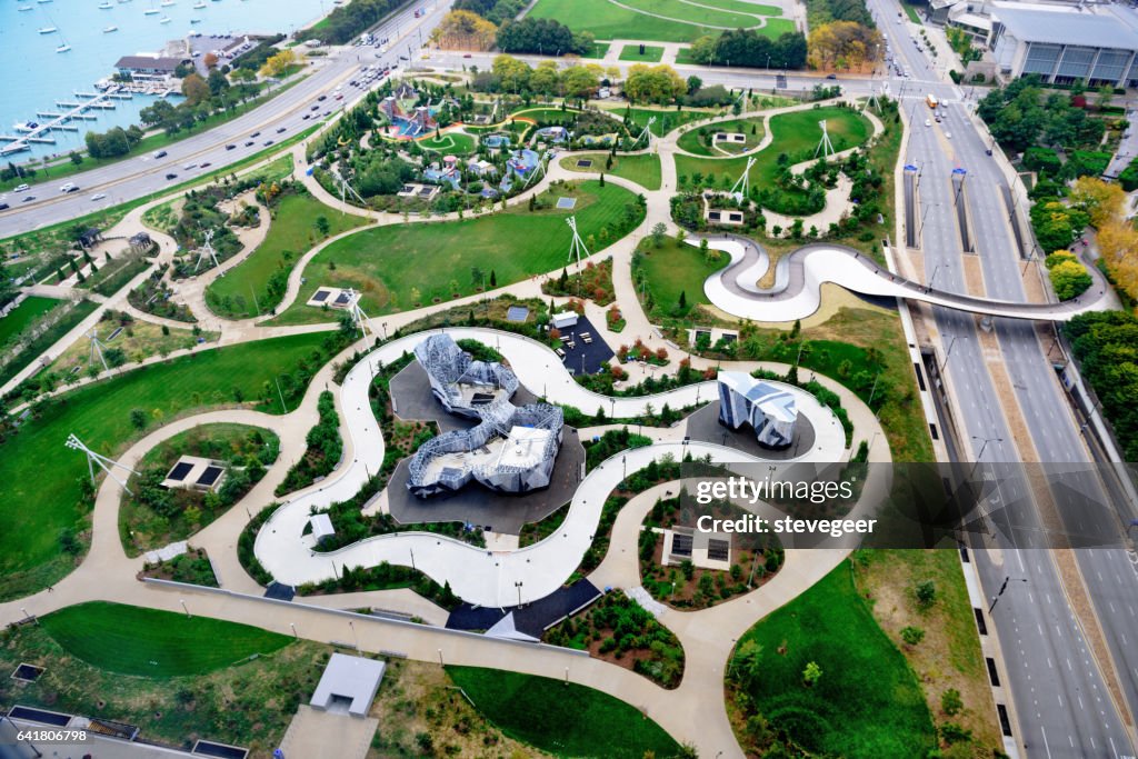 Maggie Daley Park, Downtown Chicago, von oben