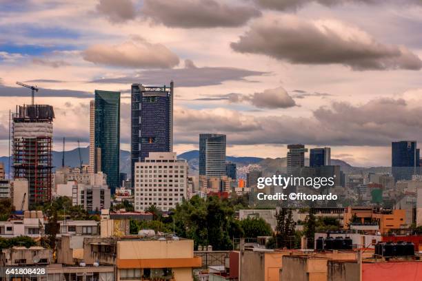 mexican modern skyscrapers skyline - mexico skyline stock pictures, royalty-free photos & images