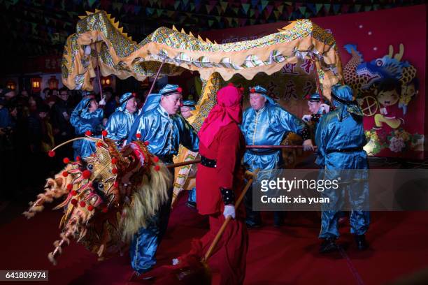 traditional chinese dragon dancing,hangzhou,china - animal representation stock pictures, royalty-free photos & images