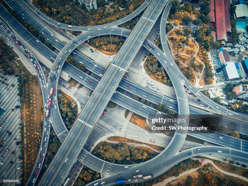Fly Over Images Aerial View Of A Flyover In Chengdu China High-Res Stock Photo - Getty ...