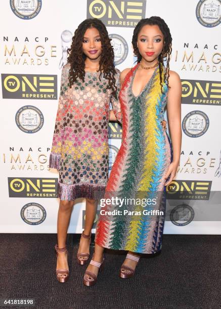 Chloe x Halle attends 48th NAACP Image Dinner at Pasadena Convention Center on February 10, 2017 in Pasadena, California.