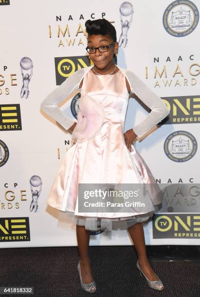 Marsai Martin attends 48th NAACP Image Dinner at Pasadena Convention Center on February 10, 2017 in Pasadena, California.