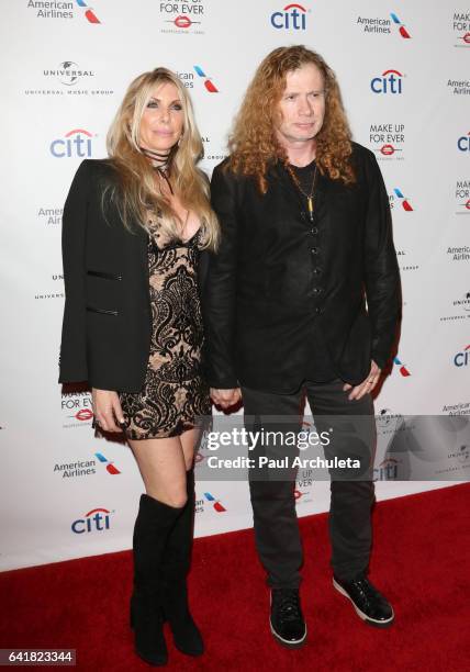 Dave Mustaine of the Metal Band Megadeth and His Wife Pamela Anne Casselberry attend Universal Music Group's 2017 GRAMMY after party at The Theatre...