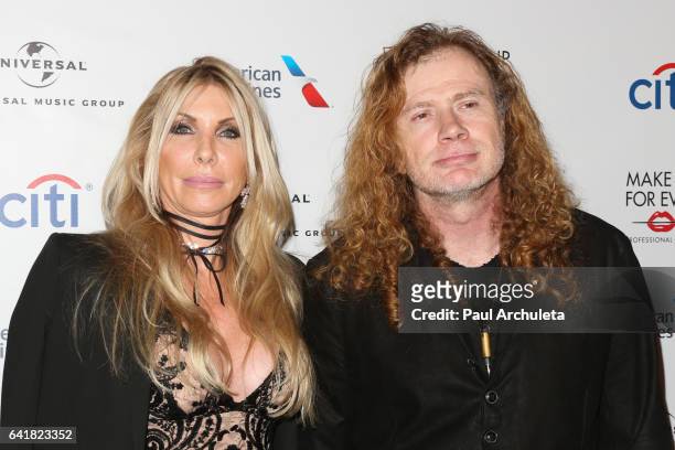 Dave Mustaine of the Metal Band Megadeth and His Wife Pamela Anne Casselberry attend Universal Music Group's 2017 GRAMMY after party at The Theatre...